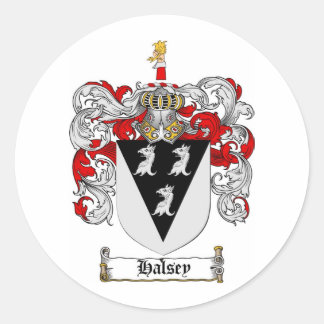 STICKER ROND HALSEY FAMILLE CREST - HALSEY COAT D'ARMES