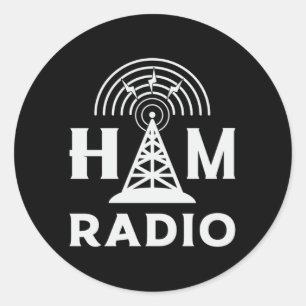 Sticker Rond HAM Radio Opérateur Antenne Code Amateur Idée cade