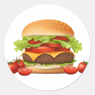 Sticker Rond Hamburger