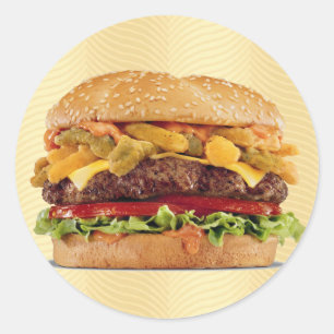 Sticker Rond Hamburger