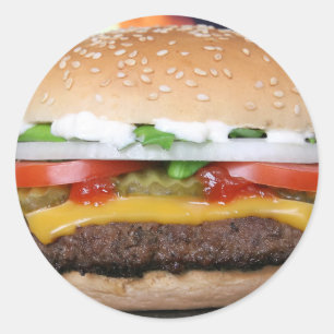 Sticker Rond Hamburger