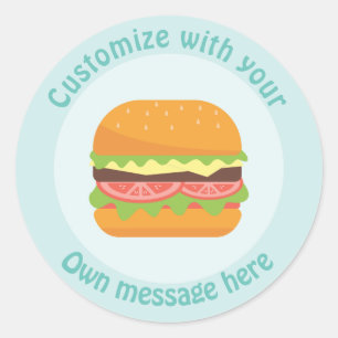 Sticker Rond Hamburger customisé