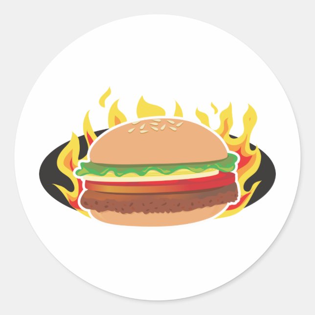 Sticker Rond Hamburger flamboyant (Devant)