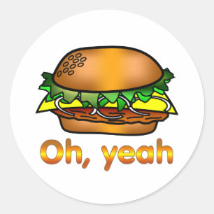 Sticker Rond Hamburger Oh, Ouais