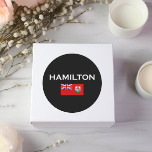 Sticker Rond Hamilton Bermuda Pays Drapeau Couleur foncée