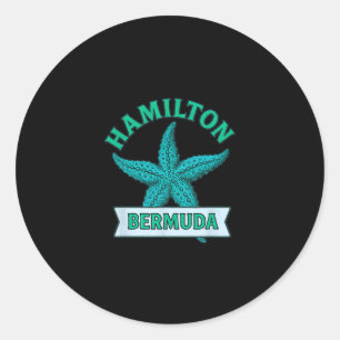 Sticker Rond Hamilton Bermudes Souvenir de voyage étoile de mer