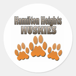 Sticker Rond Hamilton Heights Huskie Paws