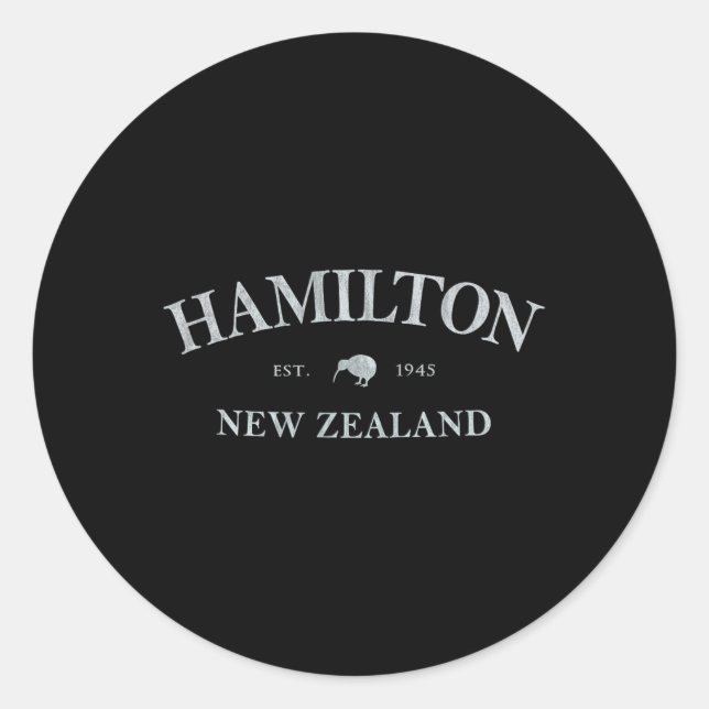 Sticker Rond Hamilton Nouvelle-Zélande Hamilton Nz Impression G (Devant)