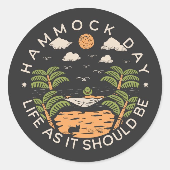 Sticker Rond Hammock Day Life as Be (Devant)