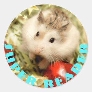 Sticker Rond Hammyville - Super Lecteur Cute Hamster