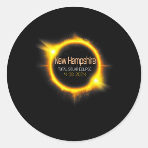 Sticker Rond Hampshire Total Solar Eclipse America 04.08 avril.