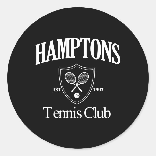 Sticker Rond Hamptons Tennis Club Preppy Style esthétique (Devant)