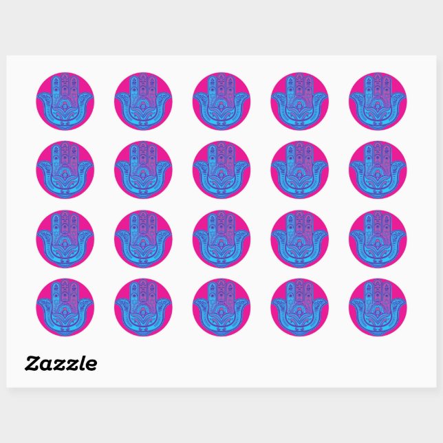 Sticker Rond Hamsa (Feuille)