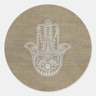 Sticker Rond HAMSA Main de Fatima symbole amulet