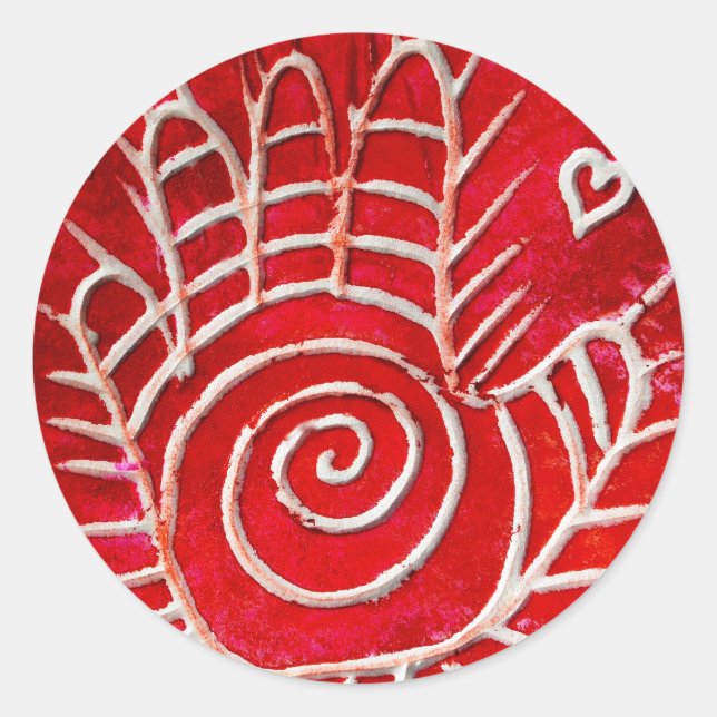 Sticker Rond Hamsa / Main de guérison / Main de Fatima (Devant)