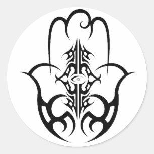 Sticker Rond HAMSA - noir et blanc