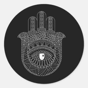Sticker Rond Hamsa Symbole Islam Musulman Allah Coran Coran Cad