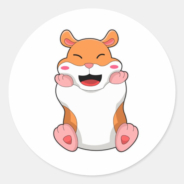 Sticker Rond Hamster aux joues rouges (Devant)