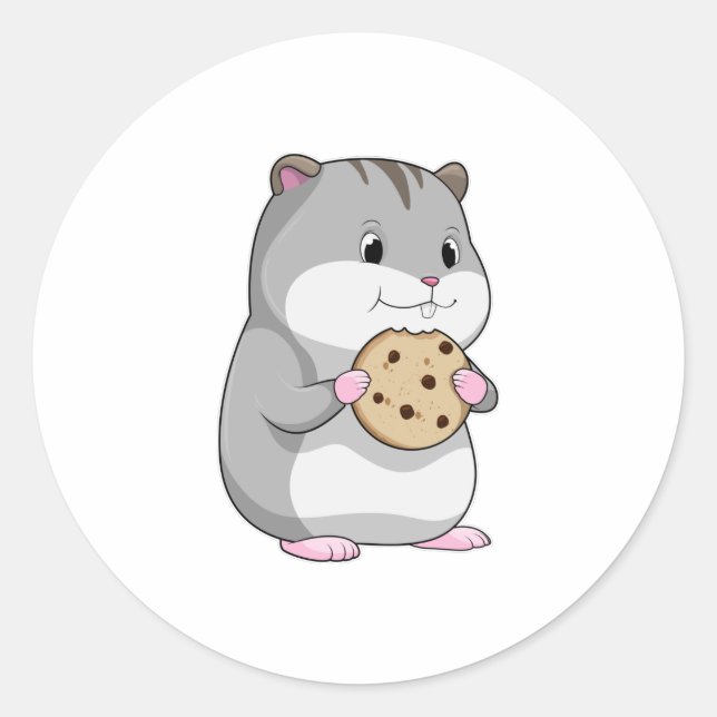Sticker Rond Hamster avec Cookie (Devant)