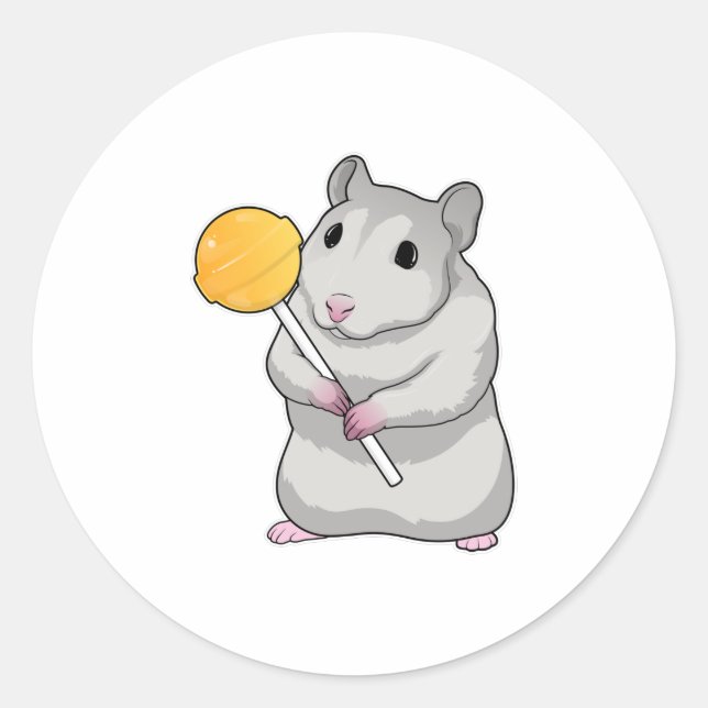 Sticker Rond Hamster Lollipop (Devant)