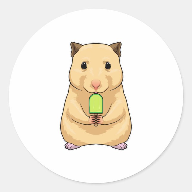 Sticker Rond Hamster Popsicle (Devant)