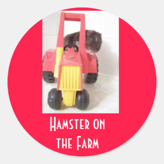 Sticker Rond Hamster sur la ferme