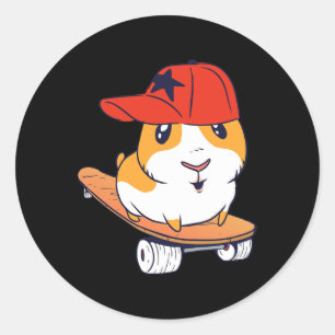 Sticker Rond Hamster Swag Skateboard