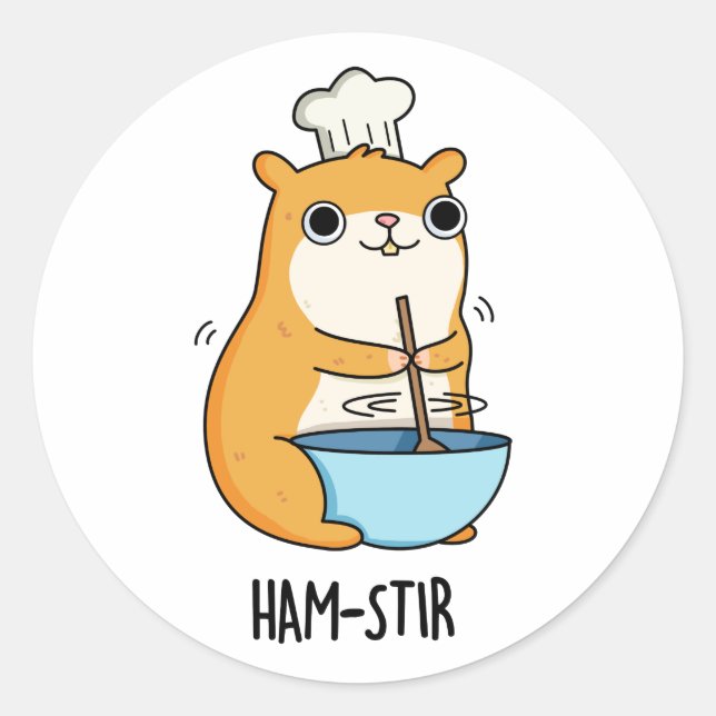 Sticker Rond Hamstir Funny Hamster Pun (Devant)