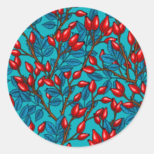 Sticker Rond hanches roses, rouge et bleu (Devant)