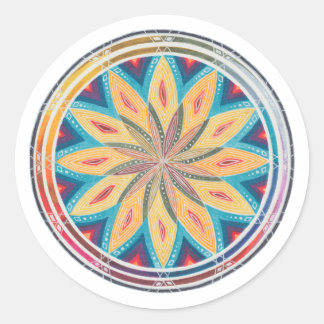 Sticker Rond Hand-Drawn Geometric Mandala