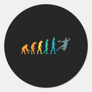 Sticker Rond Handball Funny Sport Evolution