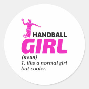 Sticker Rond Handball Girl Handballer Drôle Dire