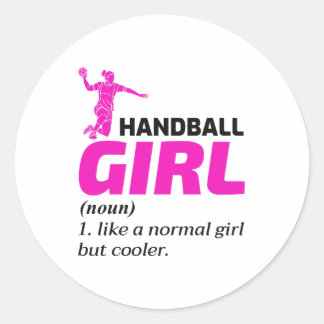 Sticker Rond Handball Girl Handballer Drôle Dire