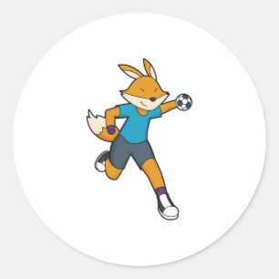 Sticker Rond Handball joueur Fox