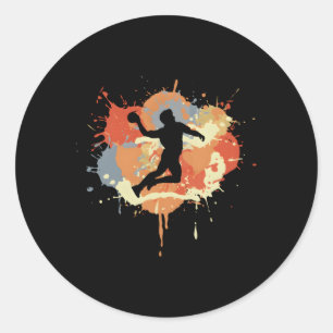 Sticker Rond Handball Player Ball Sports