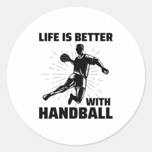 Sticker Rond Handball Player Sport Team Handballer Drôle Dire