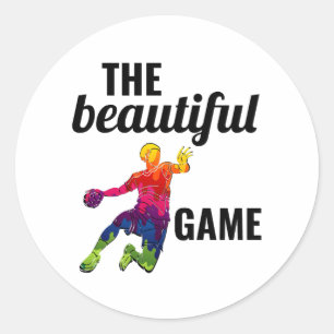 Sticker Rond Handball Player Sport Team Handballer Drôle Dire