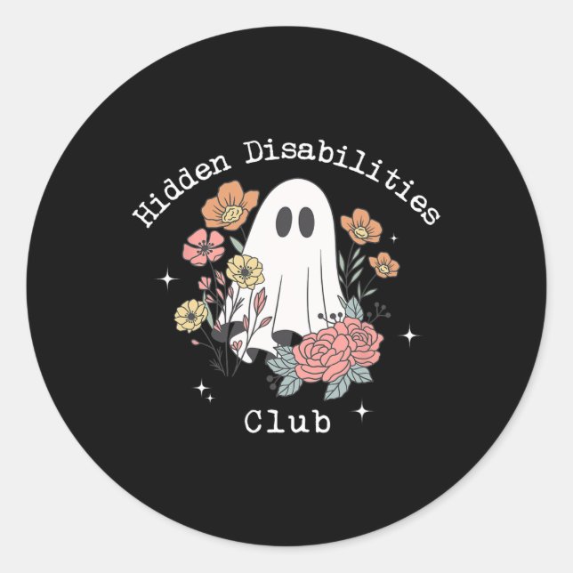 Sticker Rond Handicap caché Invisible Autisme Awar (Devant)