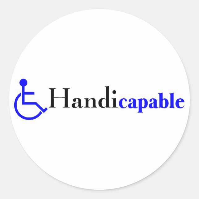 Sticker Rond Handicapable (fauteuil roulant) (Devant)