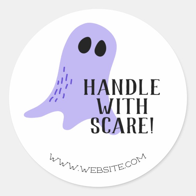 Sticker Rond Handle Halloween avec emballage de soins (Devant)
