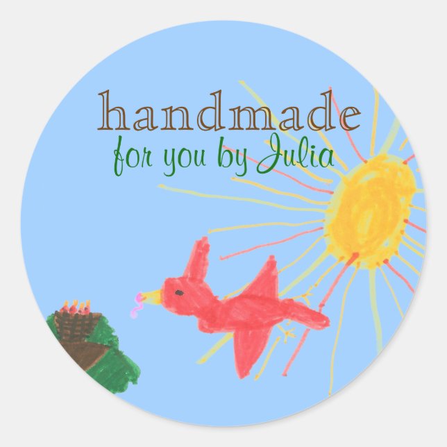 Sticker Rond "Handmade" label (Devant)