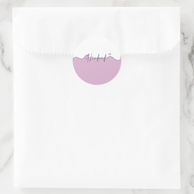 Sticker Rond Handmade With Love Floral Small Business Packaging (Sac)