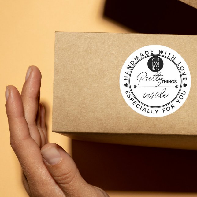 Sticker Rond Handmade With Love pretty things inside parcel  (Créateur téléchargé)