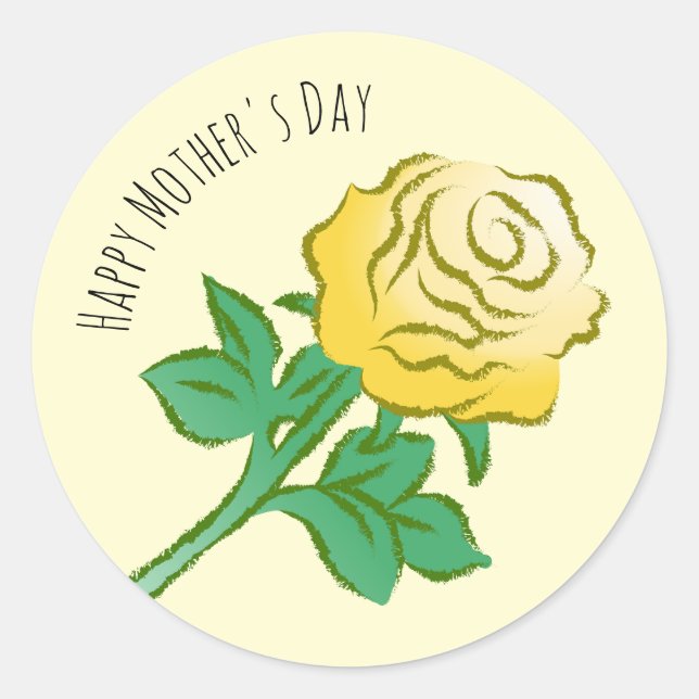 Sticker Rond Handsome Yellow Rose (Devant)