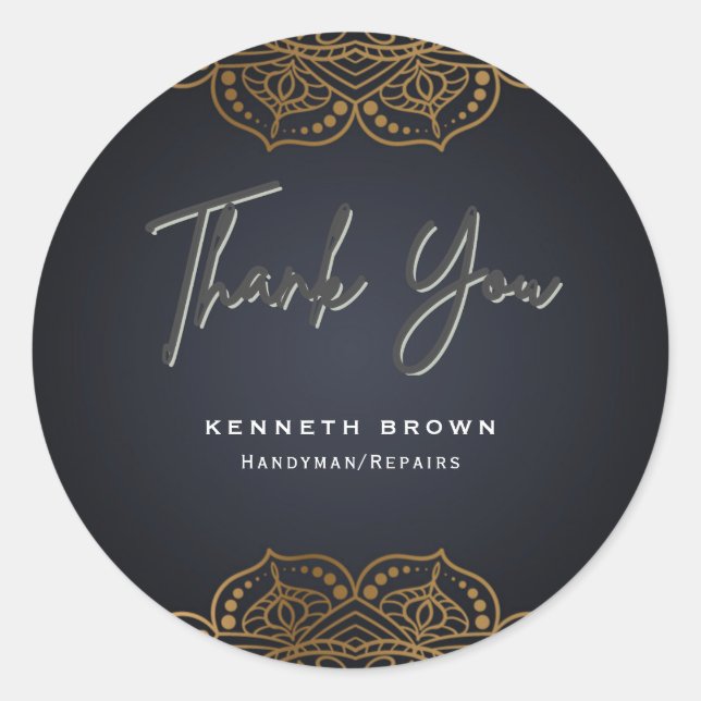 Sticker Rond Handyman Repères Black Gold (Devant)