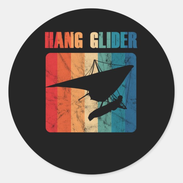 Sticker Rond Hang Glider Hang Gliding Extreme Sports Cadeau (Devant)