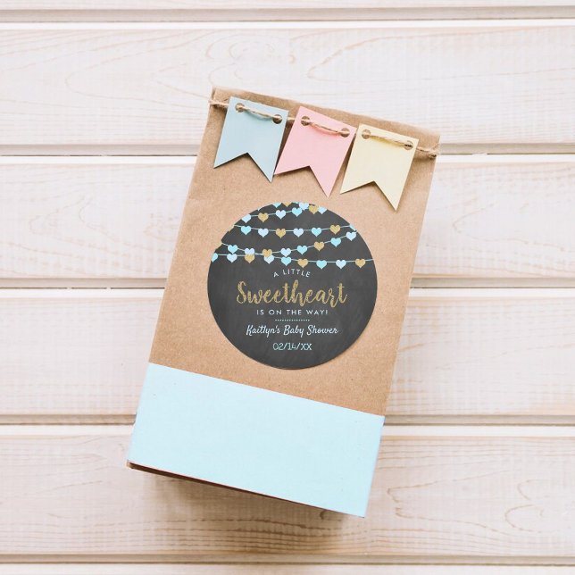 Sticker Rond Hanging Love Hearts Petit Baby shower amoureux (Créateur téléchargé)