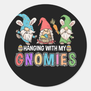 Sticker Rond Hanging With My Gnomies Happy Easter