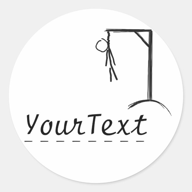 Sticker Rond hangman personnalisable avec un mot de votre choix (Devant)