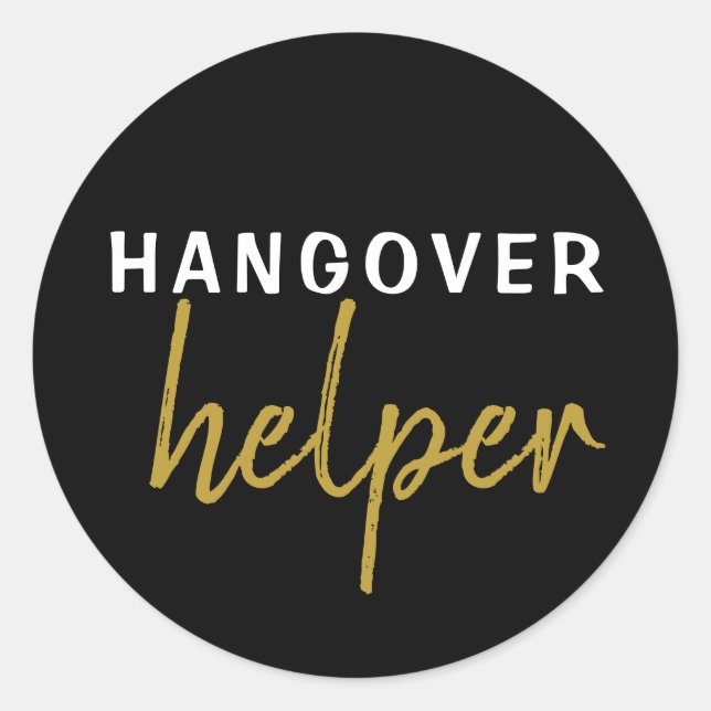 Sticker Rond Hangover Helper Mariage Bachelorette Favoriser Sti (Devant)